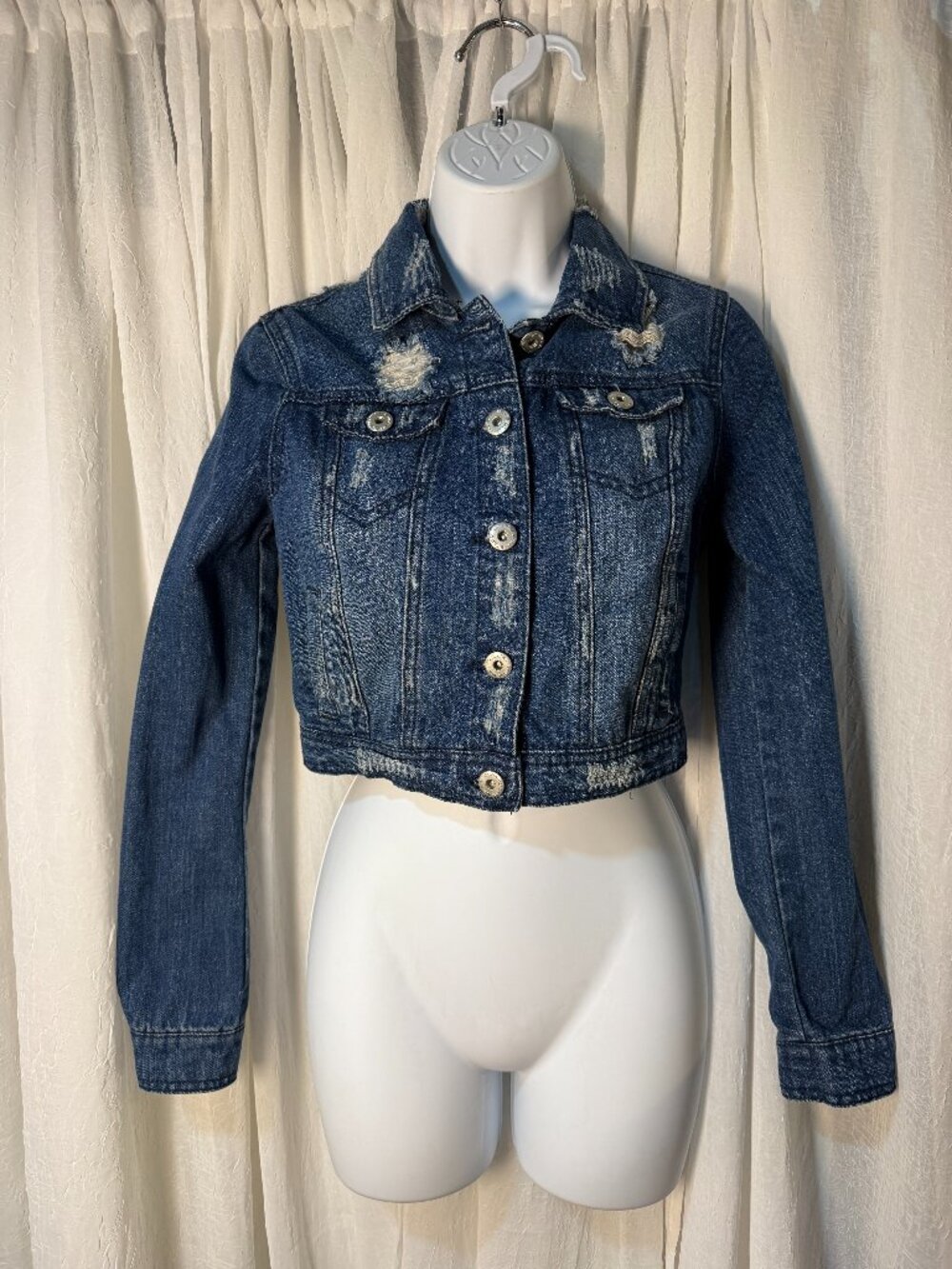 Highway Jeans Distressed Denim Jean Jacket Women Size S Small